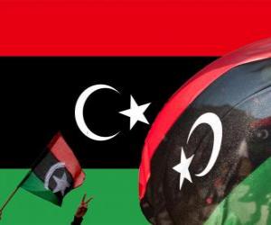 yapboz Libya Bayrağı. 2011 yılı isyan zaferi 1951 bayrak ele geçirildi ile
